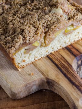 Peach Almond Streusel Cake - Vanilla recipes - Taylor and Colledge